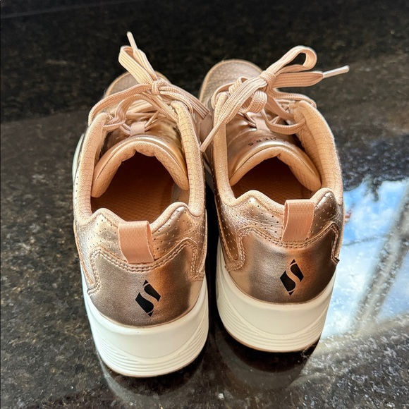 Skechers Women's Metallic Rose Gold Sneakers - Picture 3 of 5